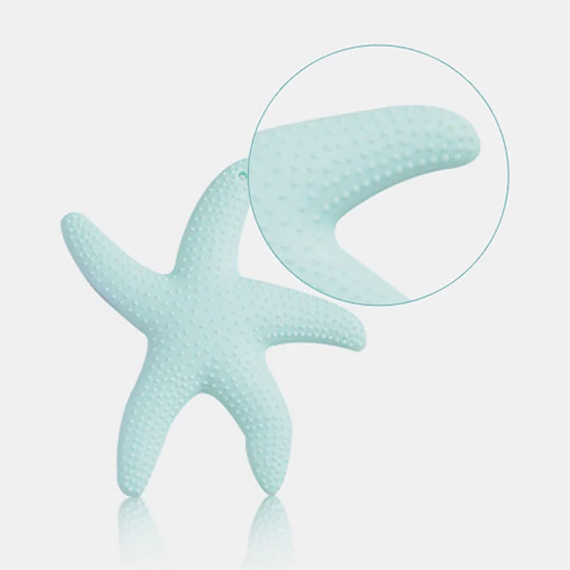 Mordedor de silicona seguro y saludable para beb&eacute;, juguetes mordedores de estrella de mar, cuidado de morder, cuentas de enfermer&iacute;a, regalo para beb&eacute;-4