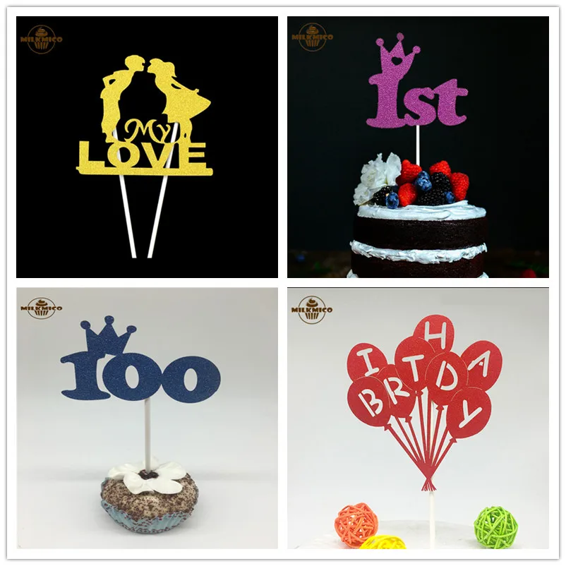 Milkmico блеск кекс выбирает детей с днем рождения торт Аксессуары Свадебные выпечки