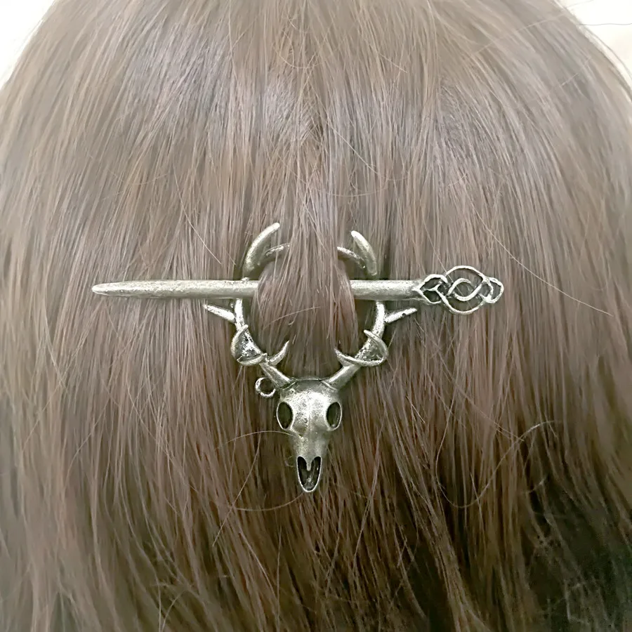 Viking Pagan Wiccan Stag брошь череп олень череп булавка аксессуары для волос олень воротник брошь деревенский шик аксессуары Костюм