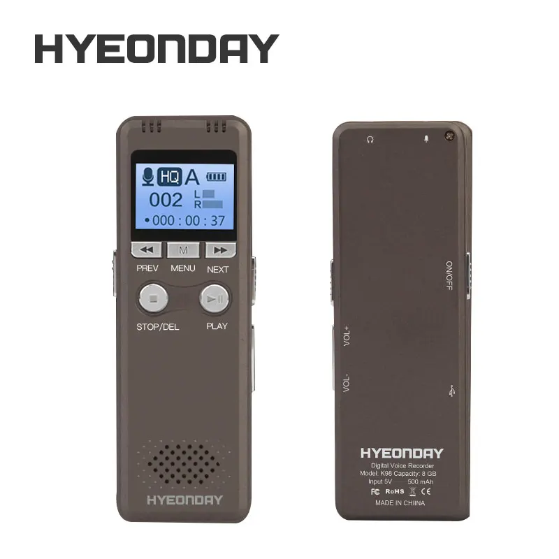 Голос Регистраторы аудио S K98 голос Запись диктофон 8 ГБ хранения MP3 плееры 500 ч