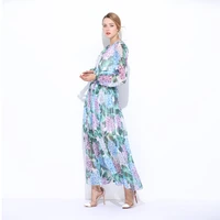 custom plus size dress s 10xl 2017 summer newest o_neck hydrangea print elegant expansion mid length long dress women