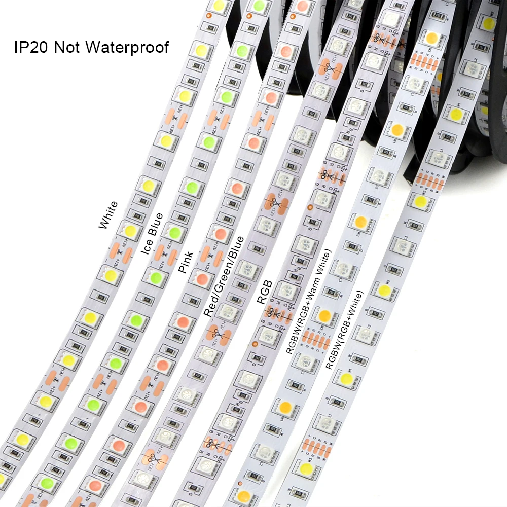 1 рулон 5 м водонепроницаемая светодиодная лента 12 В 5050 RGB RGBW RGBWW розовый ледяной