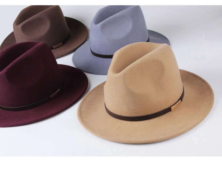 FURTALK Fedora шляпа для женщин и мужчин австралийская шерстяная фетровая шляпа с широкими полями винтажная джазовая фетровая шляпа для пары зимняя шапка для женщин