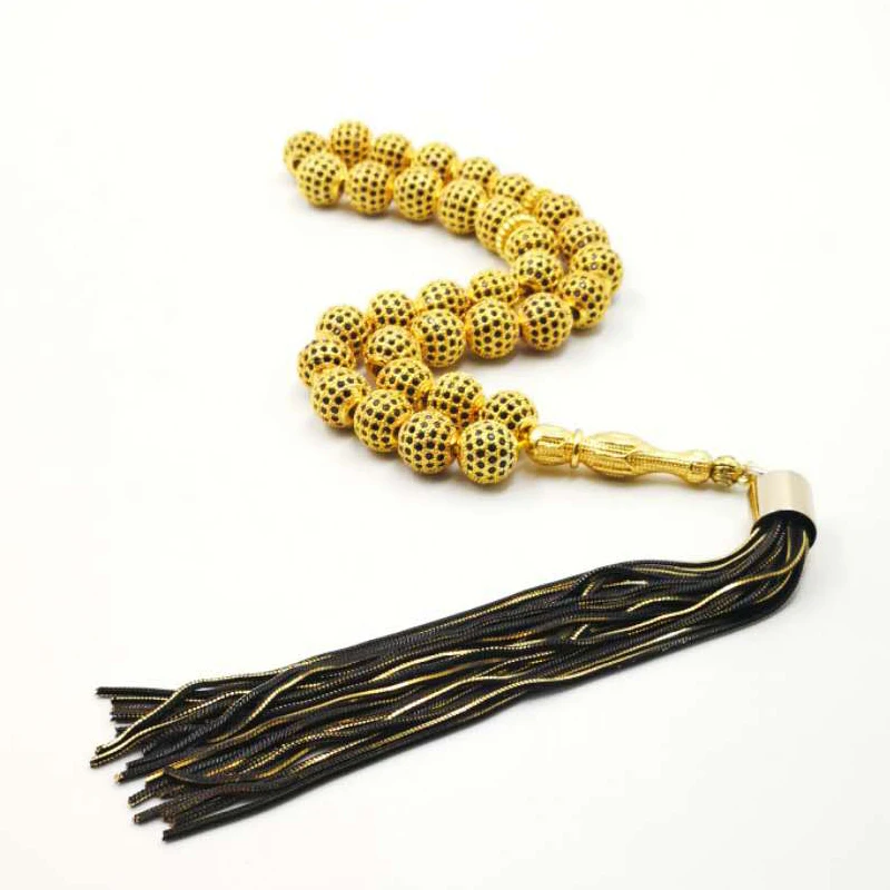 Роскошный Tasbih 33 Медные Бусины инкрустация Цирконом Eid al-Adha Подарочный браслет