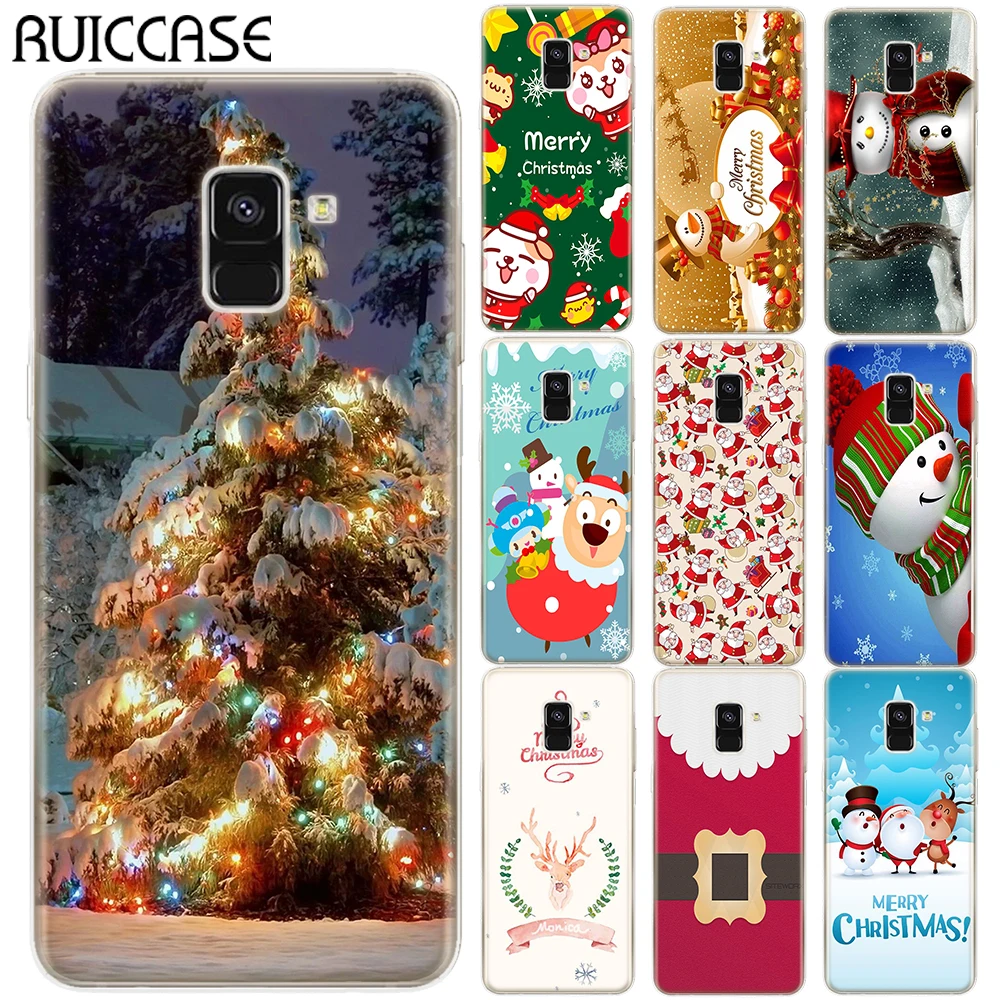 Рождественский мягкий чехол из ТПУ для Samsung Galaxy A3 A5 A7 2015 2016 2017 2018 A9 A6 A8 Plus Star