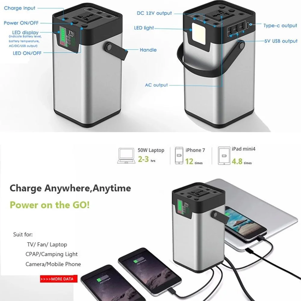 Генератор солнечной энергии 54600 мАч USB 110 В 220 Вт| |