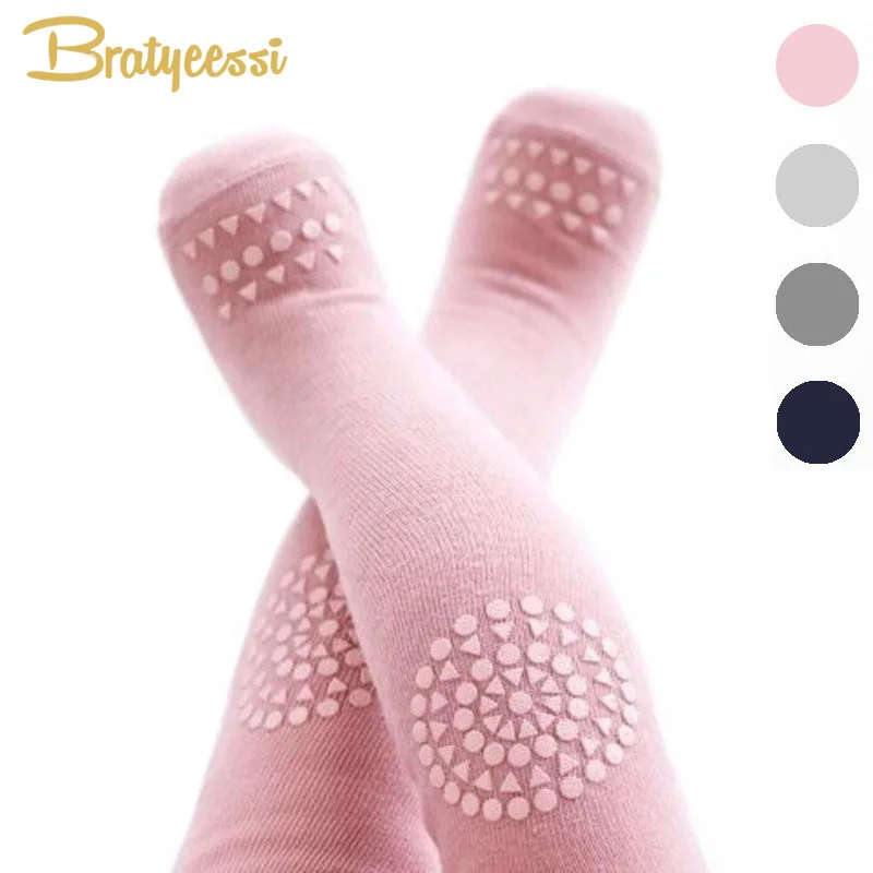 Medias de algod&oacute;n antideslizantes para ni&ntilde;os y ni&ntilde;as, pantimedias a la moda, Protector de rodilla, para reci&eacute;n nacidos a los 4 a&ntilde;os-0