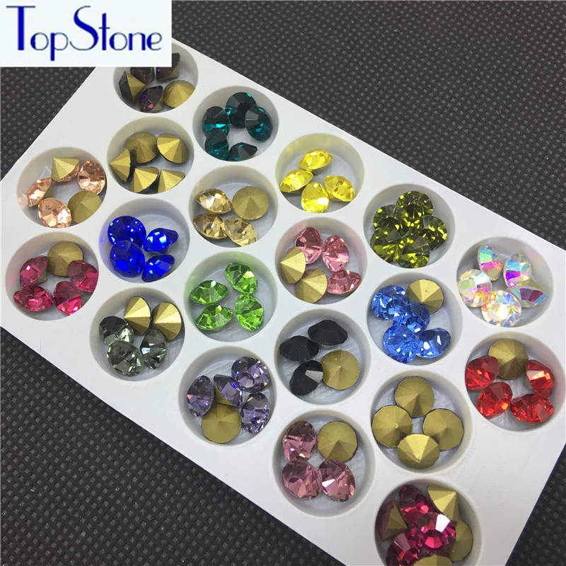 Круглые стеклянные чатки TopStone (SS38) 8 мм 144 шт. незакрепленные Стразы для украшений