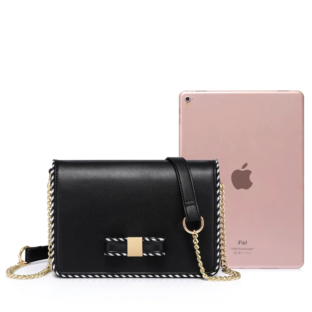 NUCELLE Brand Women's Leather Messenger Bag Ladies Fashion Chains Shoulder Purse Female Brief Flap All-match Crossbody Bags | Багаж и