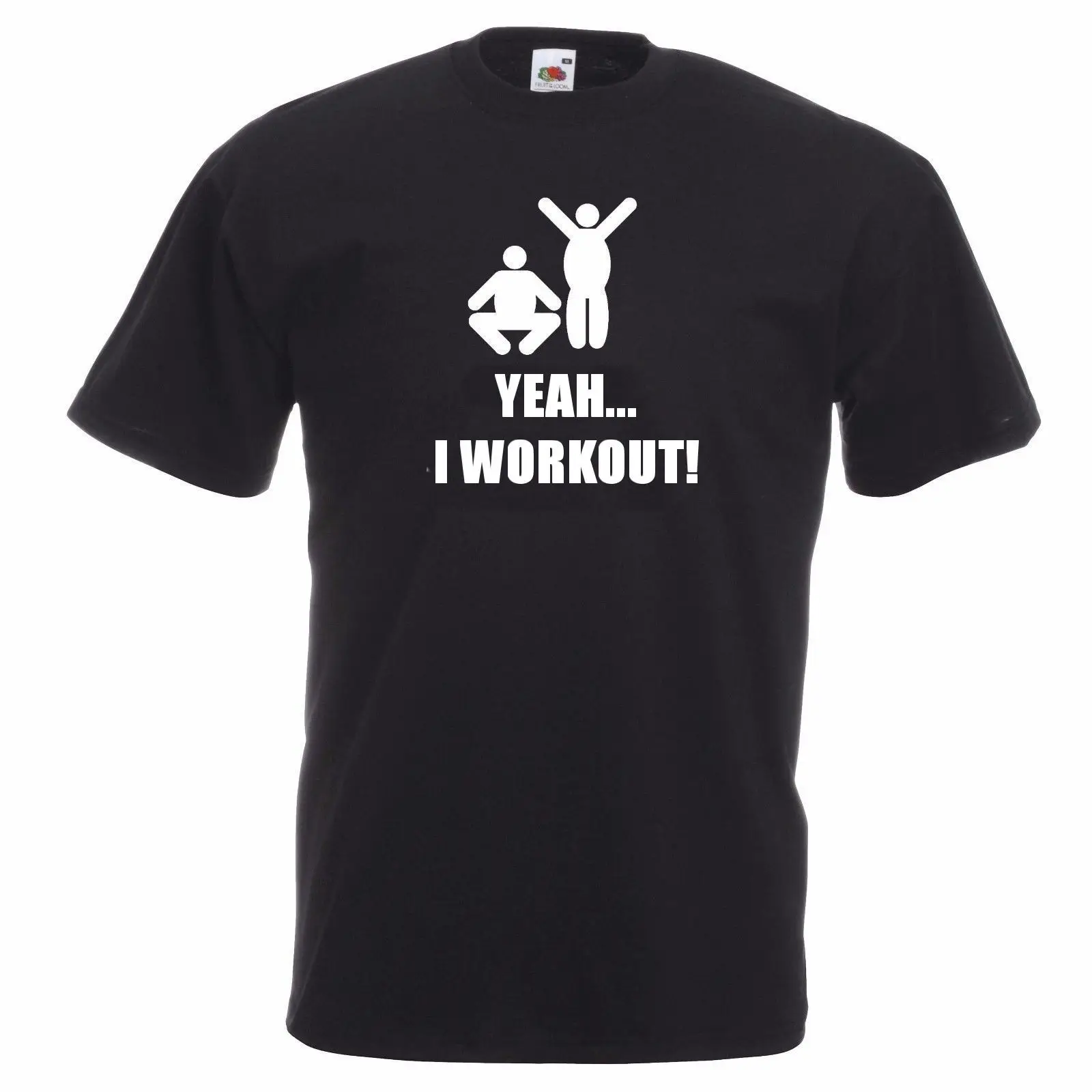 Новая мужская и женская спортивная забавная футболка с надписью YEAH I WORKOUT GYM для