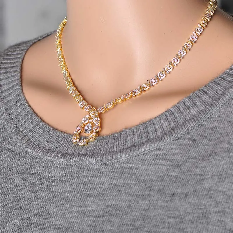 MECHOSEN/модные женские свадебные ювелирные наборы 3 тона покрытые цирконием