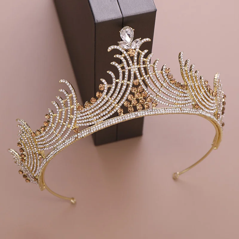 Барокко роскошный изысканный Блеск повязка на голову Капля воды Стразы