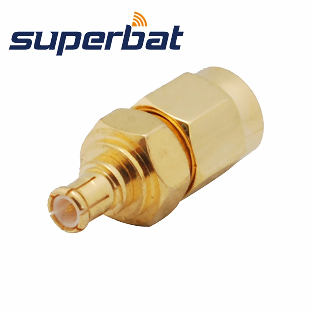 Superbat WiFi Adapter Connector SMA Male to MCX Plug Straight Goldplated RF Coaxial Adapter