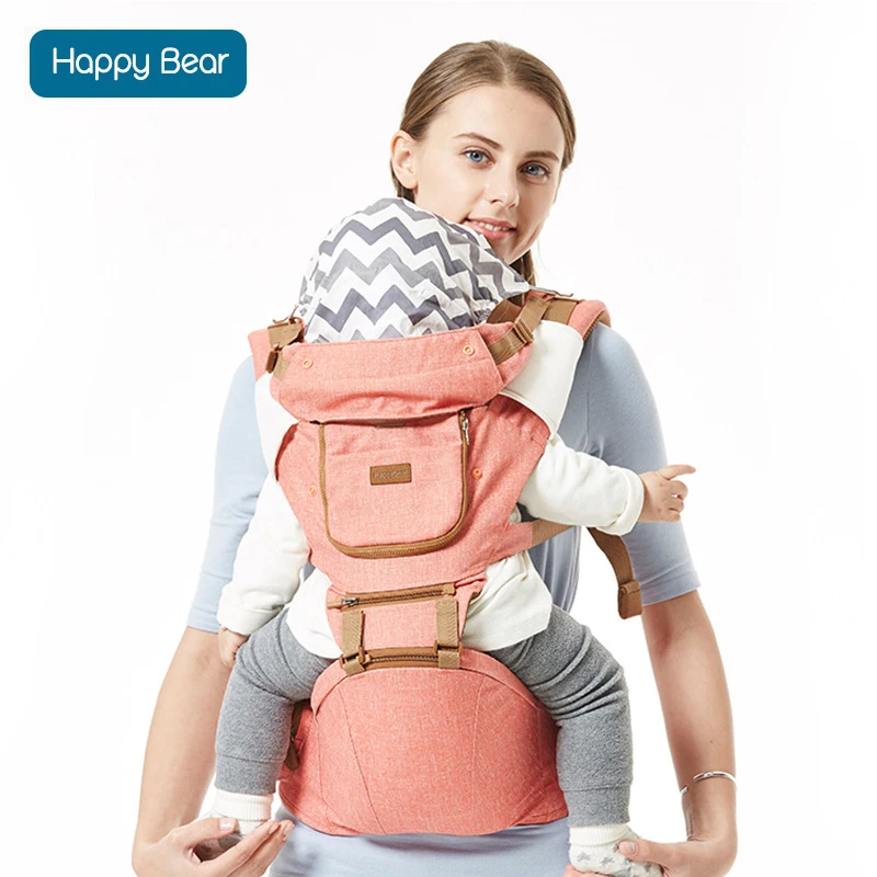 HappyBear Baby Carrier Infant Cotton Comfortable Sling Adjustable Backpack All Season Design Wrap Baby Kangaroo With Bibs 1608