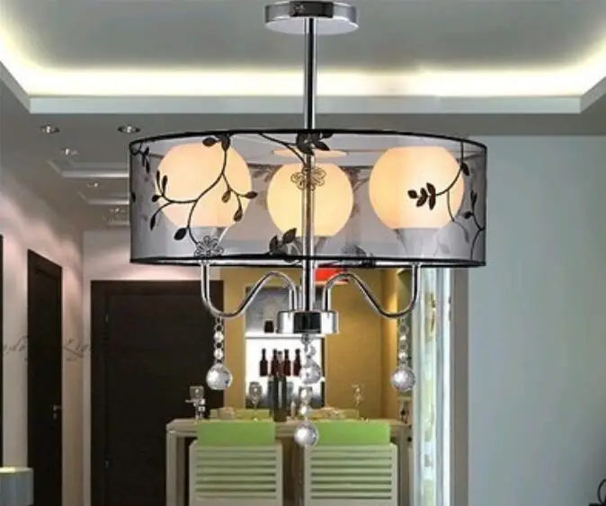 Новый современный кристалл и барабан подвесной светильник стиль 3 Шаровые огни