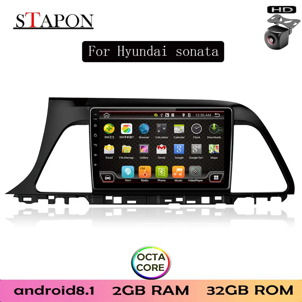 STAPON 9 дюймов для Hyundai sonata 2015 Android8.1 2GBRAM Восьмиядерный автомобильный DVD