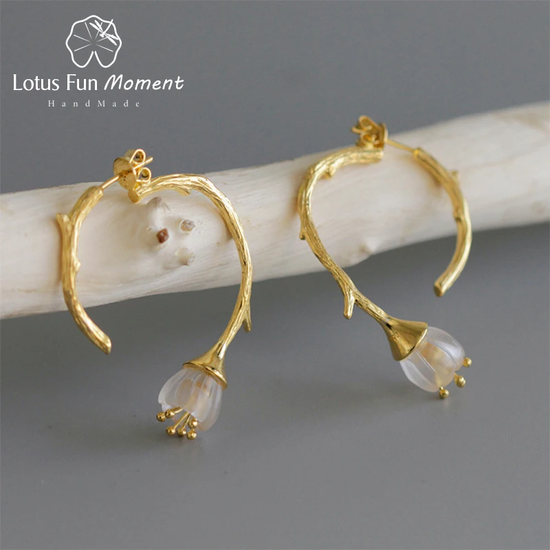 Lotus весело момент реального 925 пробы серебро Природный кристалл ручной работы
