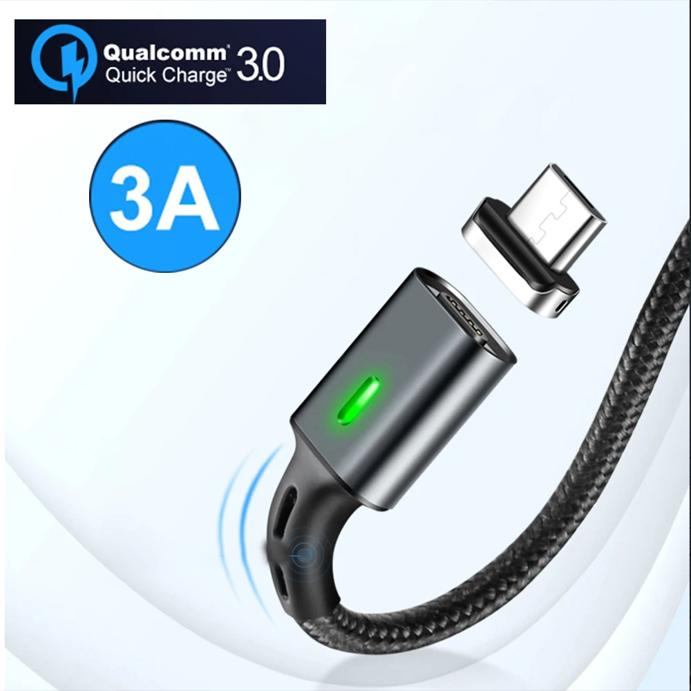 3A Быстрый Магнитный QC 3 0 кабель Micro USB для Iphone зарядка Магнит samsung Xiaomi huawei|Зарядные