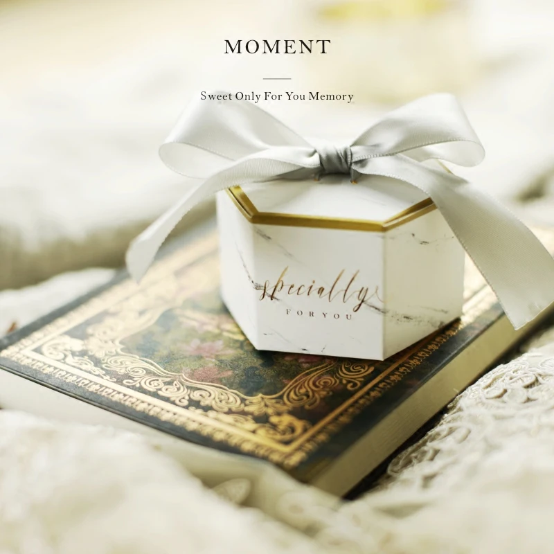 2018 Новая креативная Свадебная коробка для конфет с серыми лентами бумажные