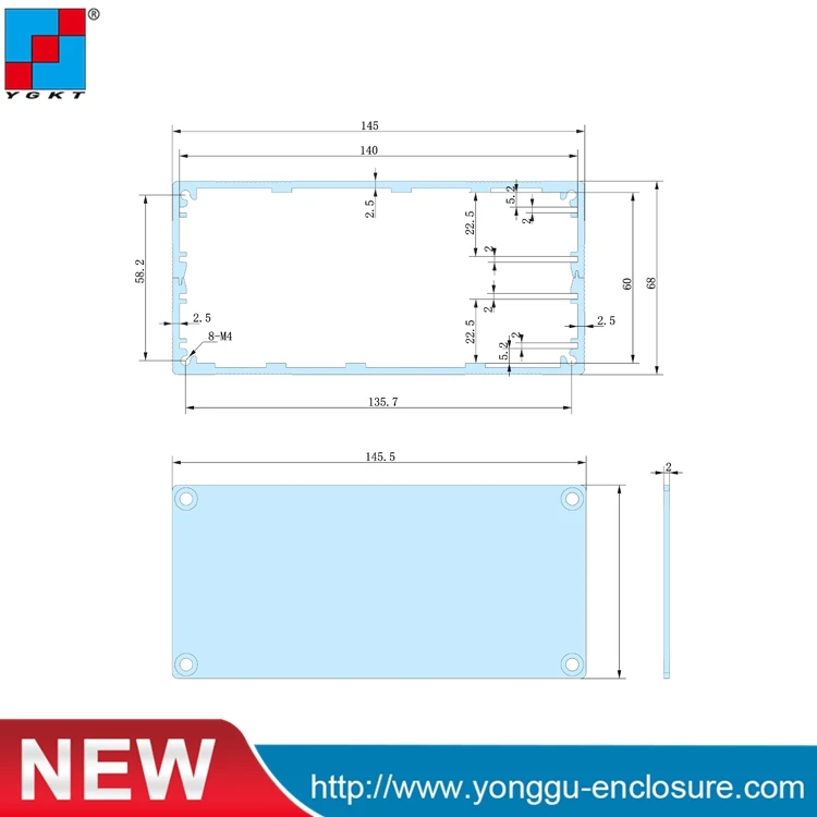 Фонарь 145*68*150/5 7 ''x 2 67'' x 5 9 ''(wxhxl) мм алюминиевый корпус для экструзии