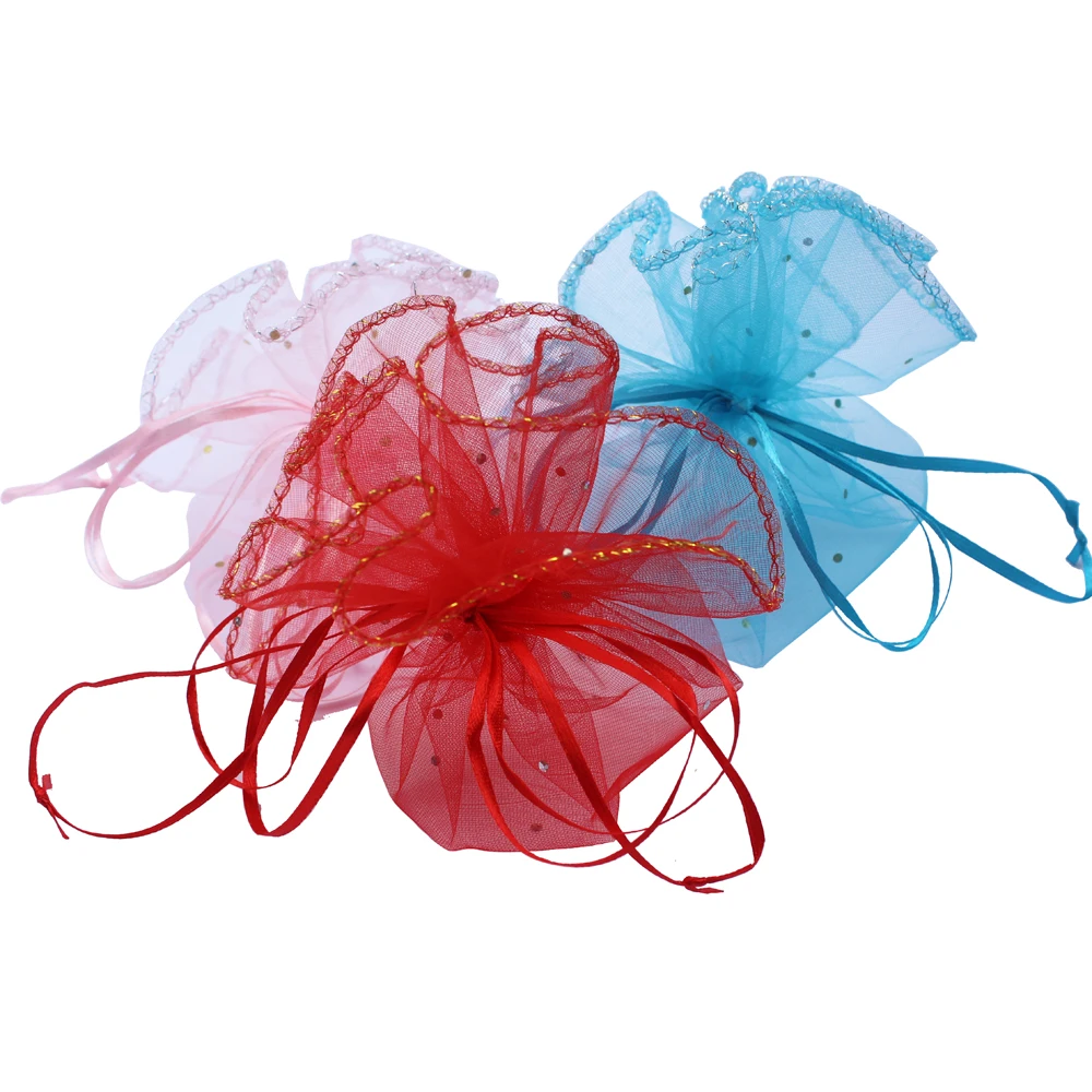 

(100pcs/lot)Round organza bag gift bag sweet bag wedding pouch for sale