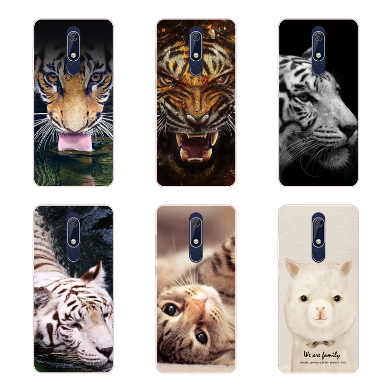 for nokia 5.1 Case Silicon tigon beast Painting Soft TPU Back Cover Protect Phone cases shell |