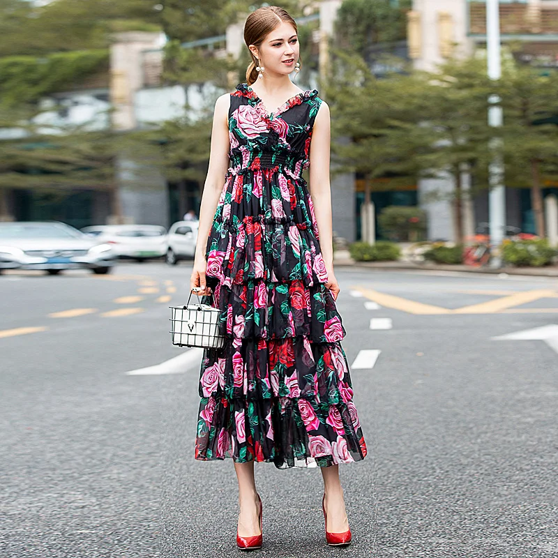 Женское кружевное платье XF 1211 15 D летнее дизайнерское богемное Повседневное с V