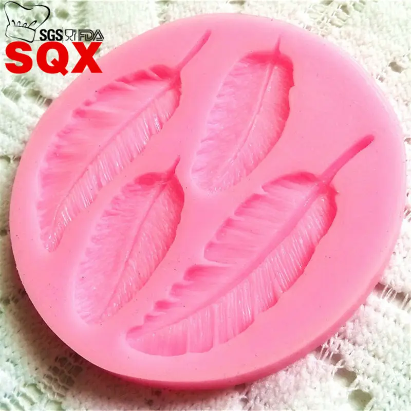 3D fall Feathers Fondant Cake Decorating Tools silicone soap mold Silicone Mold kitchen accessories SQ1437 | Дом и сад