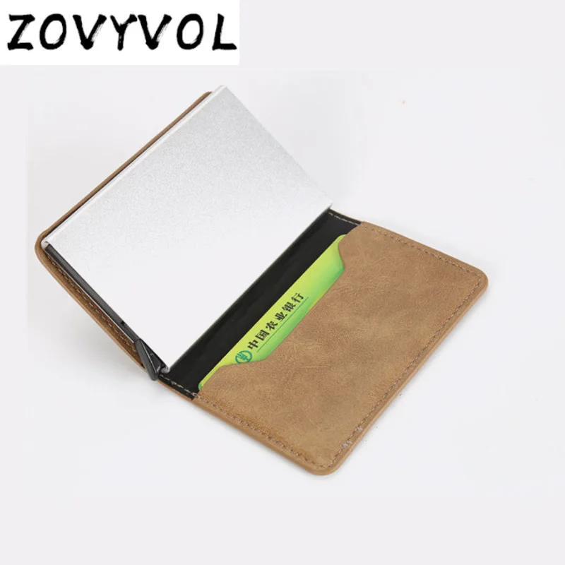Кошелек ZOVYVOL Rfid мужской кошелек мини алюминиевый черный тонкий компактный Умный