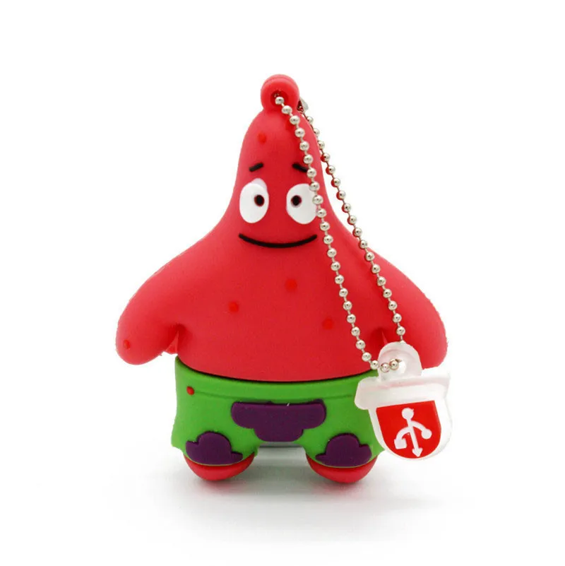 B Милый Usb флеш-накопитель Sponge Bob с задней спинкой, usb-накопитель 2,0, 4 ГБ, 8 ГБ, 16 ГБ, 32 ГБ, u-диск, прекрасная креативная мультяшная флешка - Цвет: B