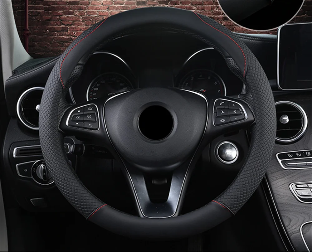 car accessories steering wheel cover 38 cm or 15 inch hand stitch for Volvo S90 XC90 XC XC70 V70 S80 Estate You | Автомобили и