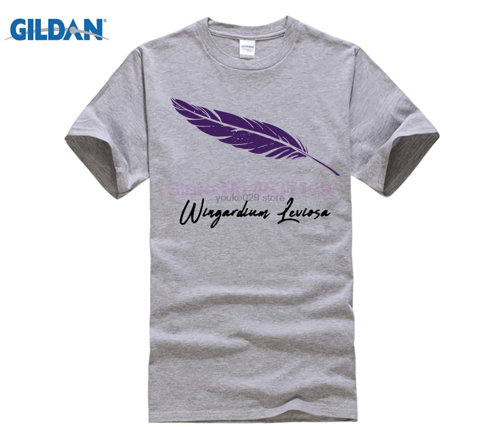 Футболка с надписью harry tee Wingardium Leviosa (2) рубашка изображением Поттера|Мужские
