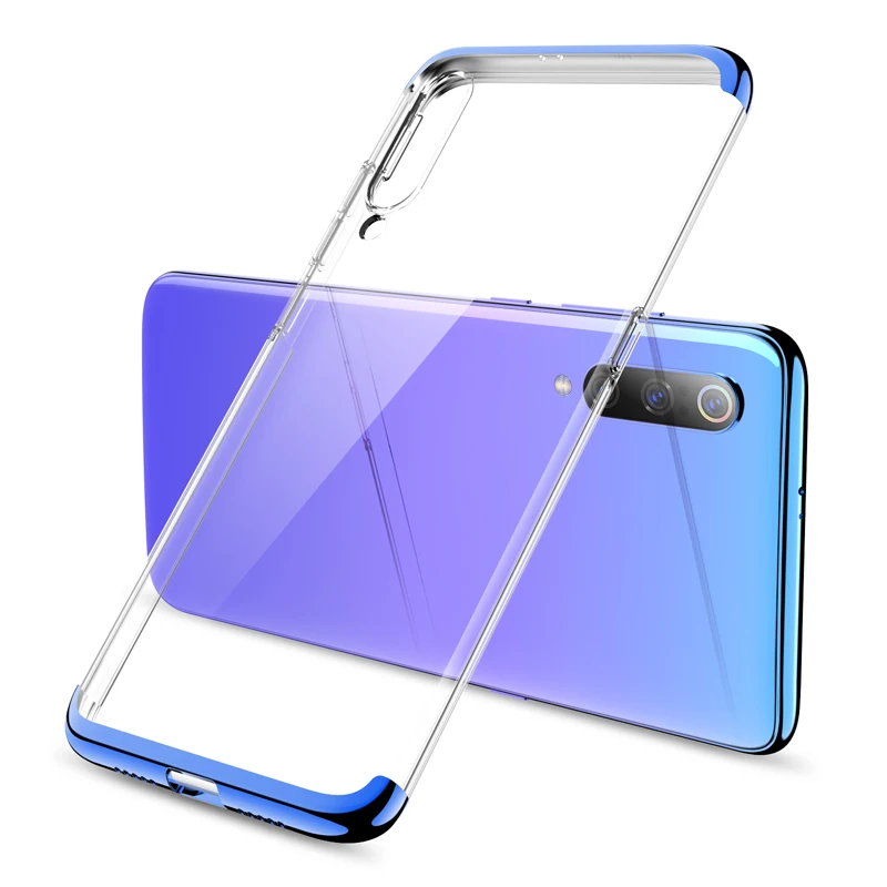 blue GKK Прозрачный чехол для Xiaomi Mi 9 чехол с магнитным гальваническим покрытием глянцевый модный жесткий ультра тонкий чехол для Xiaomi Mi 9 - Цвет: blue
