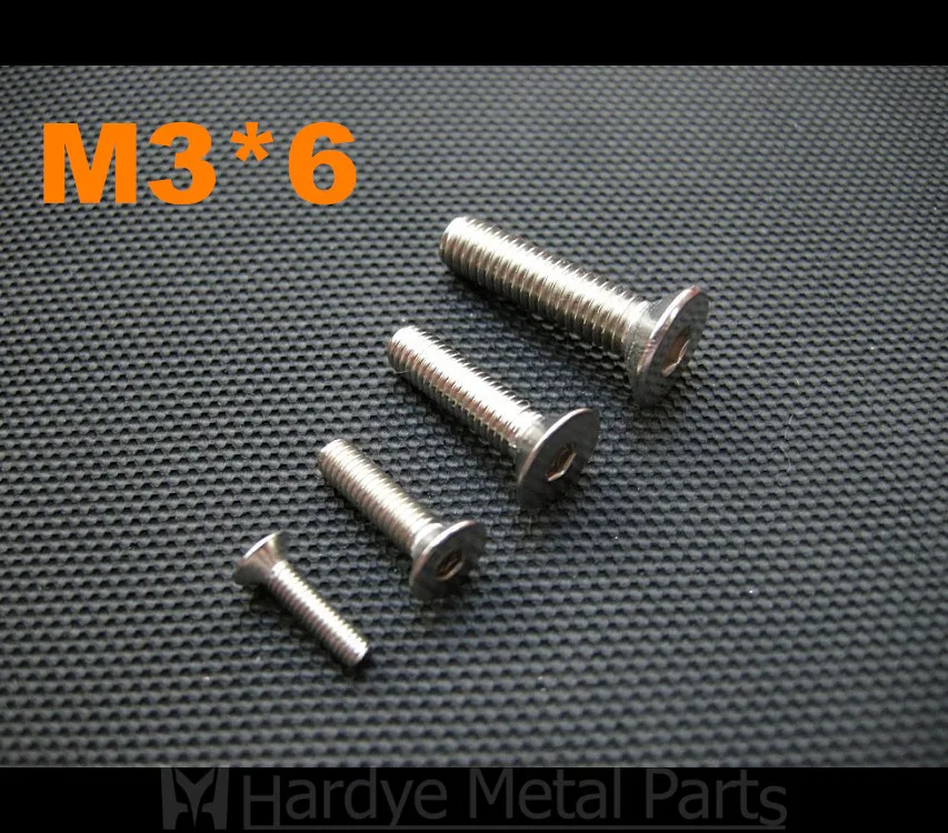 

500 шт./лот DIN7991 M3 * 6 винт с плоской головкой из нержавеющей стали, с потайной головкой, внутренний шестигранный винт