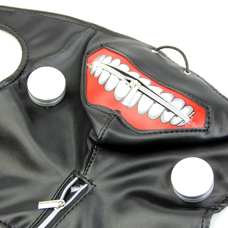 Новинка маска из искусственной кожи с регулируемой молнией Tokyo Ghoul Kaneki Ken для