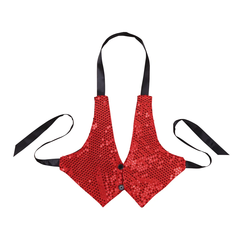 Детский Блестящий жилет IIXPIN в стиле хип хоп с лямкой на шее и блестками топы