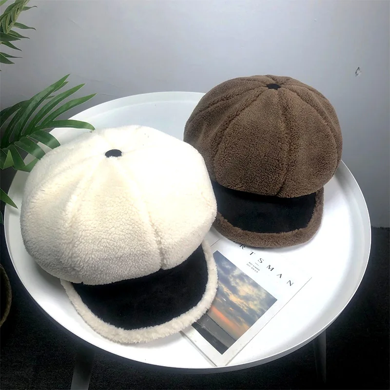 Зимние теплые утолщенные шапки модная имитация овечьей шерсти Snapback cap s женская