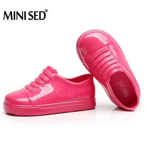Розовый Mini Melissa/босоножки для девочек; Новинка; повседневные тонкие туфли с Микки-Маусом и бантом для девочек; прозрачная обувь ярких фруктов; водонепроницаемые прозрачные сандалии; обувь - Цвет: Розовый