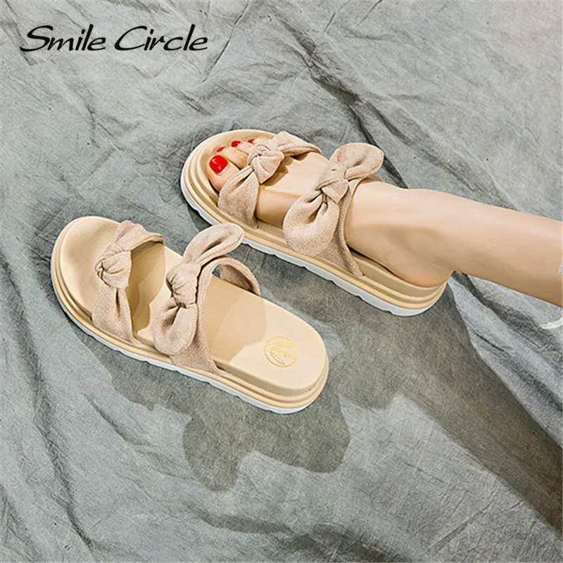 Smile Circle/2019 г. Новые летние стильные сандалии женская обувь на плоской платформе