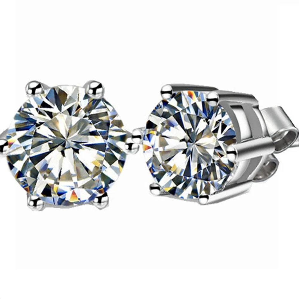 0.5Ct подлинные серьги с муасанитом гвоздики Твердые 585 золотые взаимодействие