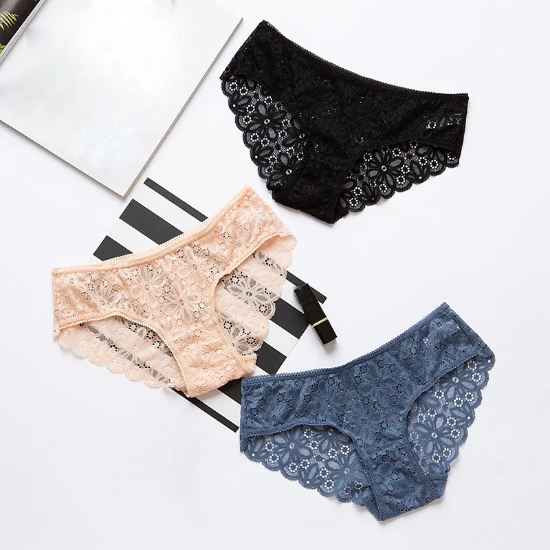 

Women Lingerie Intimates Sexy Panties Women Lace Hollow Out Briefs Lady Underwear Panties 6 Colors Panty Ropa Interior Femenina
