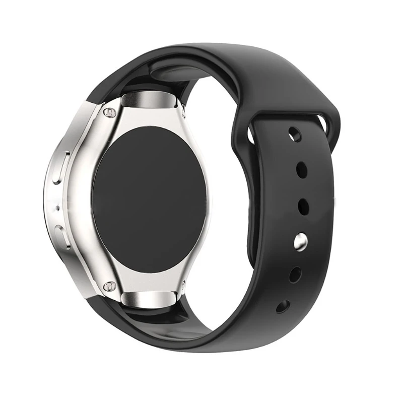 Сменный силиконовый ремешок спортивный для Samsung Galaxy Gear S2 черный умных часов |