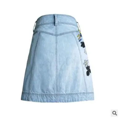 Женская летняя юбка с вышивкой и завышенной талией модель K08 2019 года | одежда