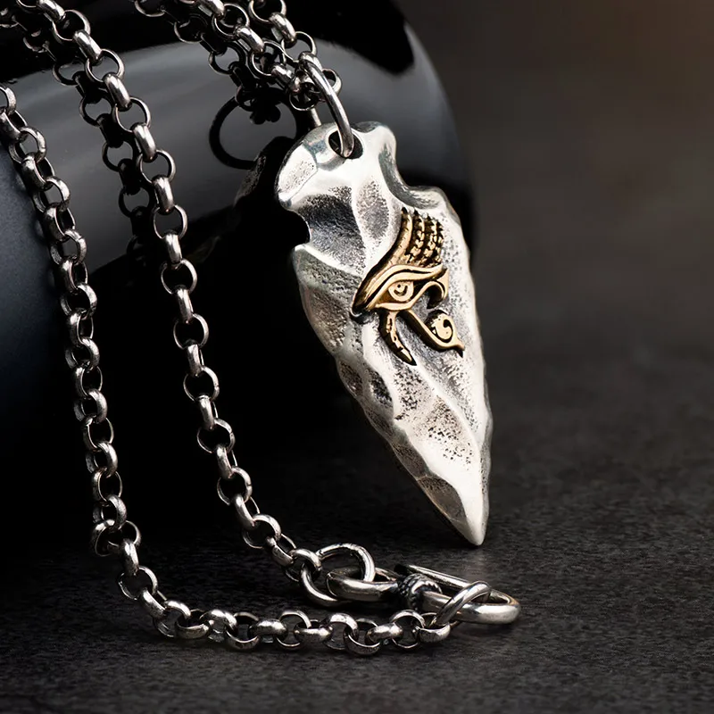 The Eye of Horus S925 Silver necklace for men spear silver pendant Jewelry hippop street culture mygrillz|Подвески| |