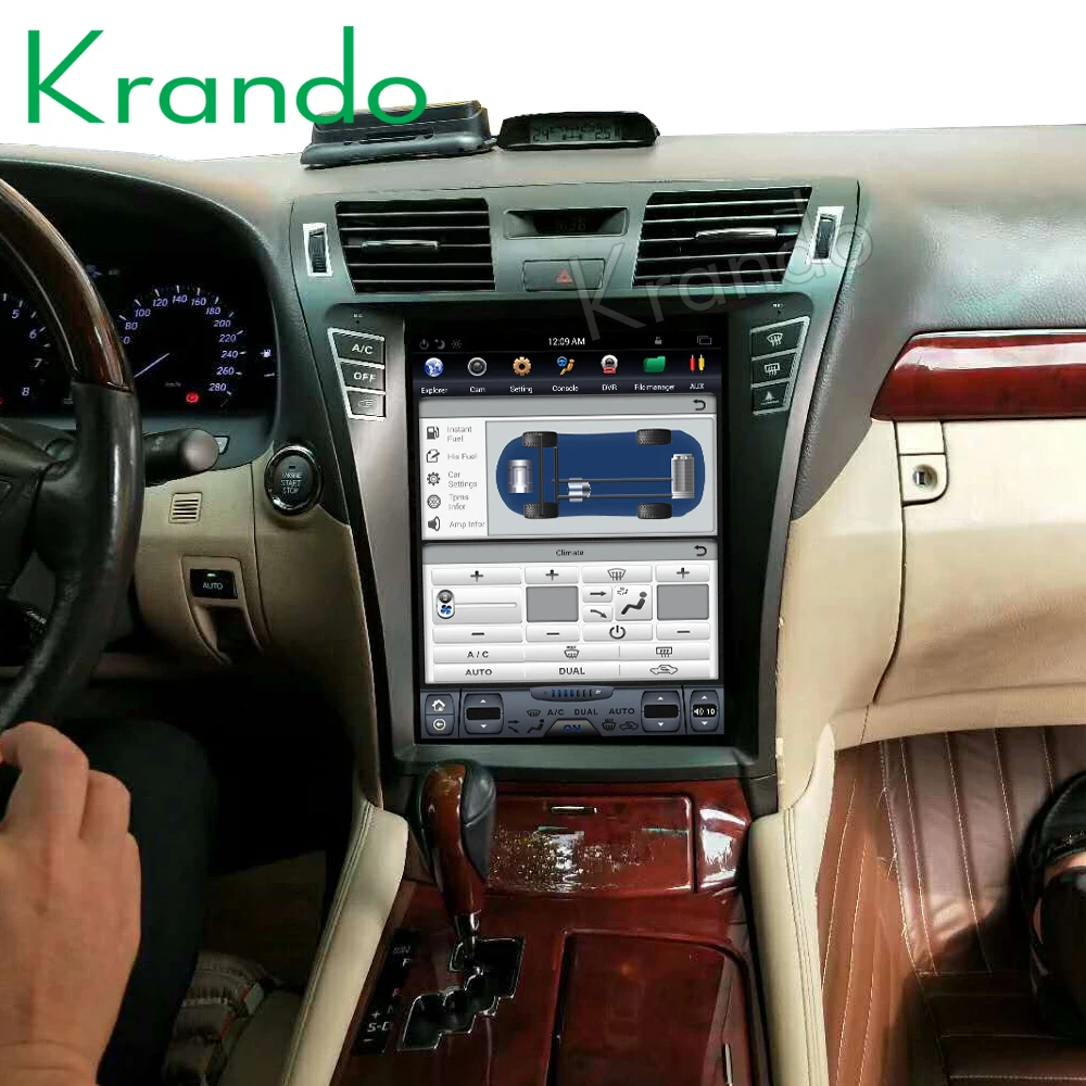 Krando android 8,1 автомобильный радиоплеер 12," вертикальный экран Автомобильная Мультимедийная система для Lexus LS460 LS600 gps навигация