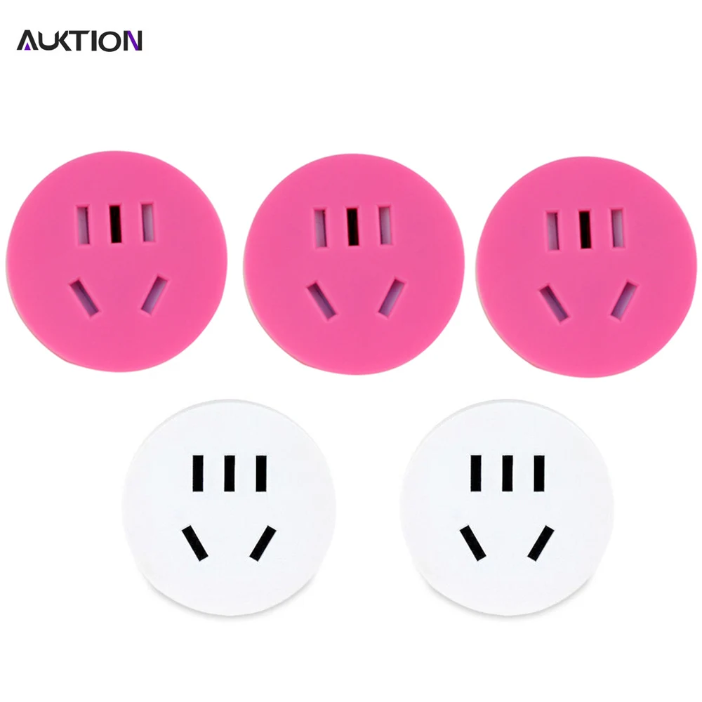 3 Pink 2 White 5 шт./лот AUKTION Универсальный адаптер с вилкой EU US AU CN в EU(евро) конвертер, настенное зарядное устройство, адаптер для путешествий, 2 круглых штифта, AC 100-250 В - Цвет: 3 Pink 2 White