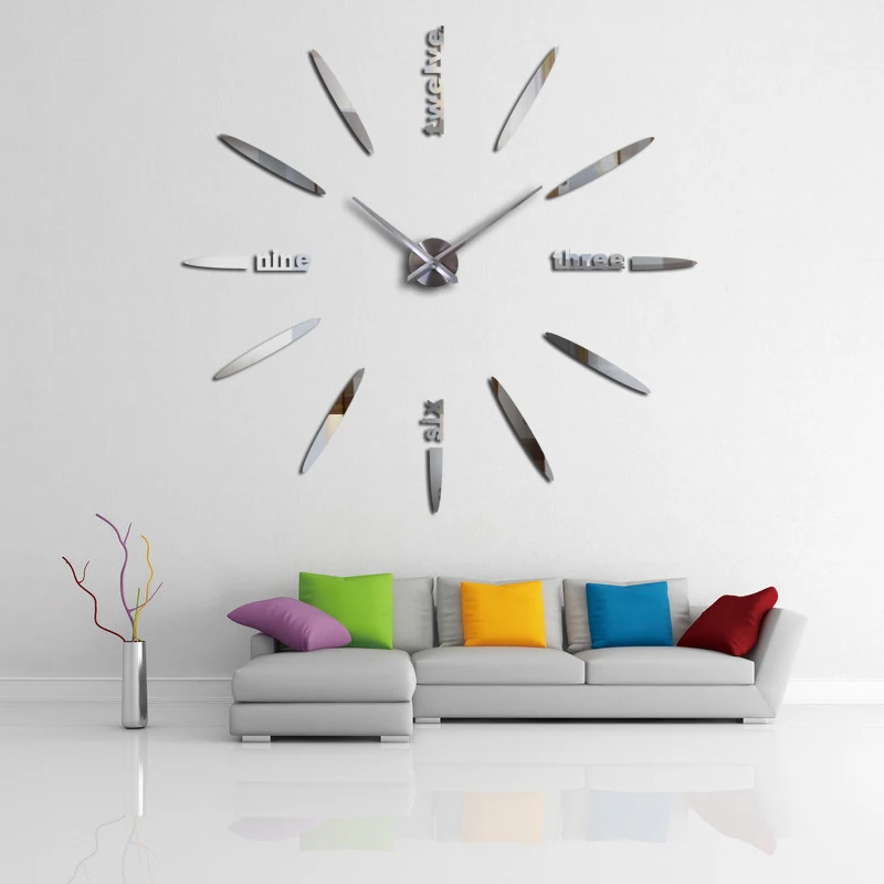 2019 new sale 3d diy wall clock clocks horloge watch Acrylic mirror stickers real Living Room Quartz Europe stickers|clock feet|clock poemsclock