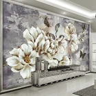 Фотообои на заказ 3D Европейский стиль ретро нарисованный вручную цветок Цветочная Роспись гостиная спальня ТВ фоны для фотосъемки
