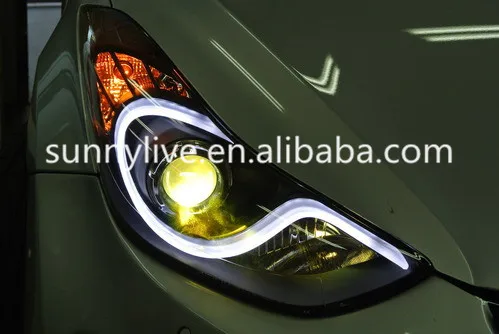2009-2014 год для Hyundai Sonata YF Соната i45 Ангельские глазки LED Фары автомобиля Налобные