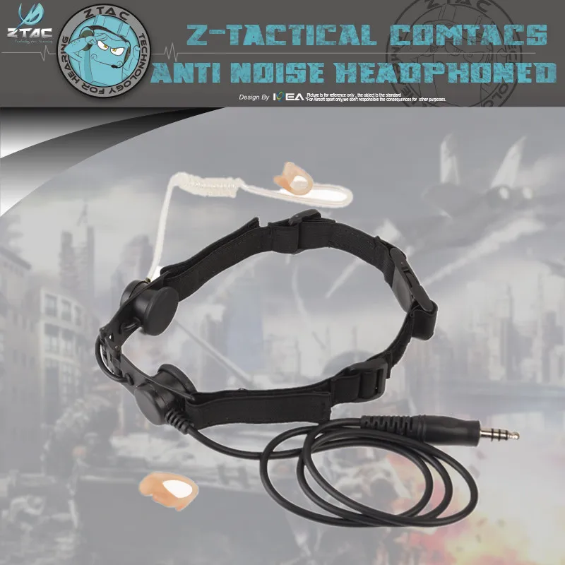 

Z-tac Z Tactical Microphone Headset Ptt Z033 Hroat Mic With Adjustable Harness And Neck Strap Single Earphone For Hunting